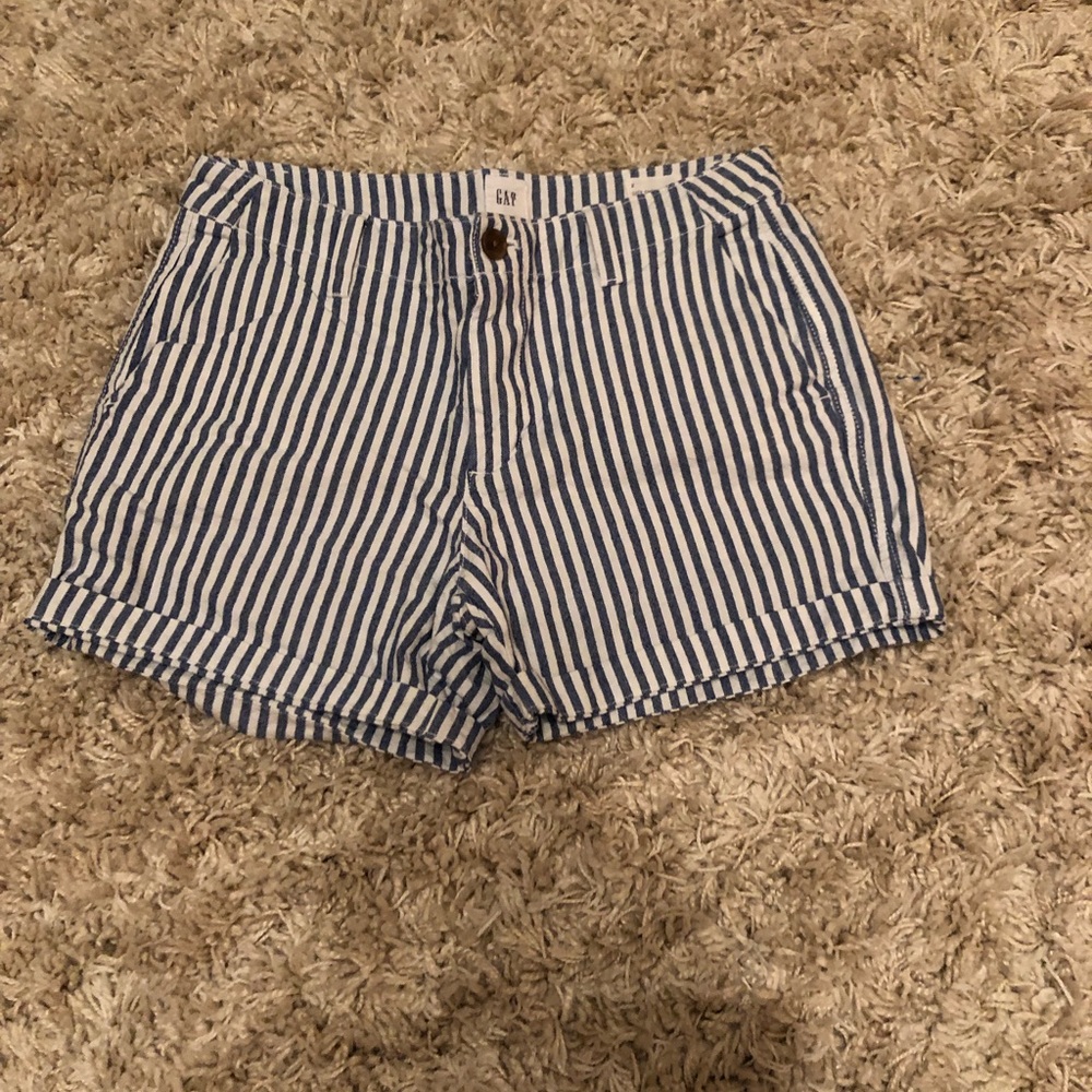 Women's GAP blue and white striped shorts
